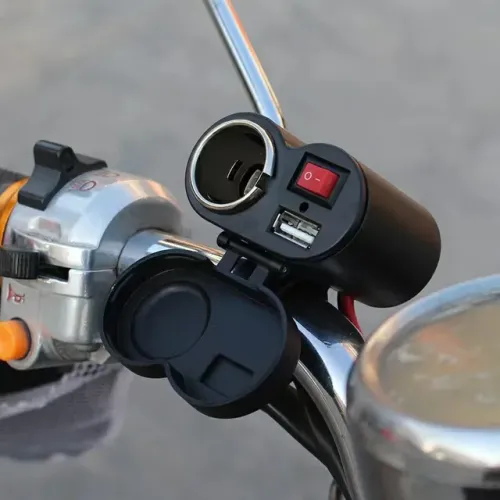 Carregador Para Moto De Celular Tomada 12v E USB 5v