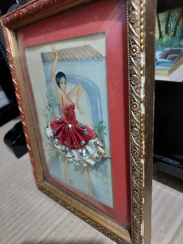 QUADRO MOLDURA COM VIDRO BOMBÊ BOLEADO FRANCES