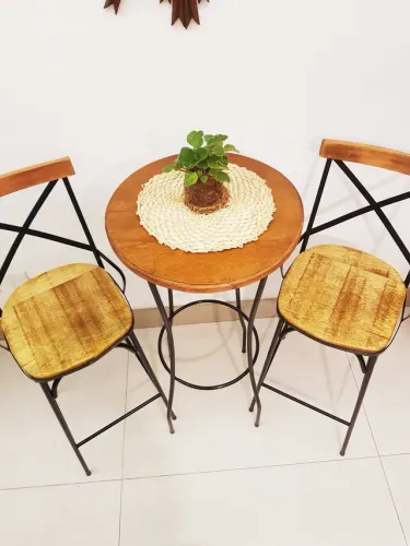 Jogo Bistrô Fixo Rústico