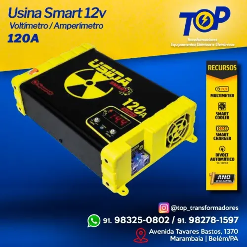 Fonte e carregador Usina Smart conect 12v 120a