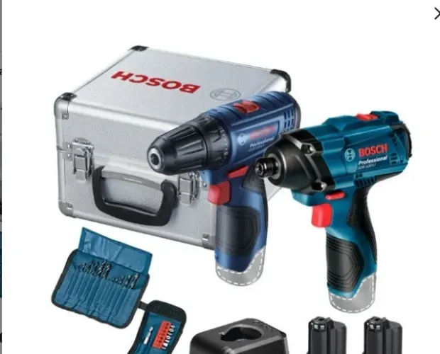 Kit Bosch Parafusadeira GSR 120-LI e Chave de Impacto GDR 120-LI, 12V