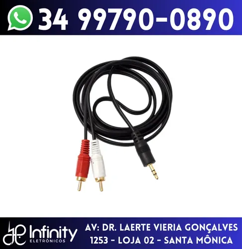Cabo de Áudio P2 + 2 RCA