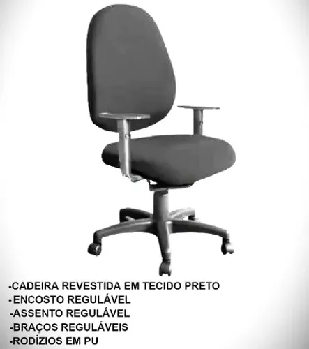 Cadeira Presidente - Plus Size -130 Kg Multi Regulável  Com Espuma Reforçada -