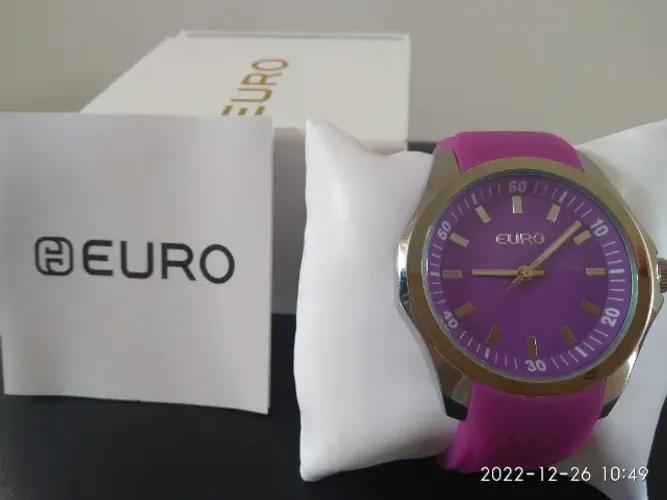 Relógio de pulso analógico Euro Roxo/Lilás
