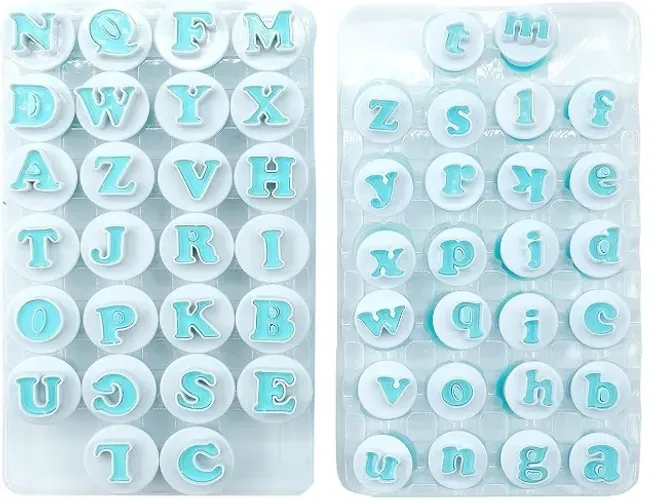Conjunto de cortadores de letras e alfabeto para bolo, molde para biscoitos