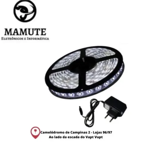 Fita de led branca 5m com fonte