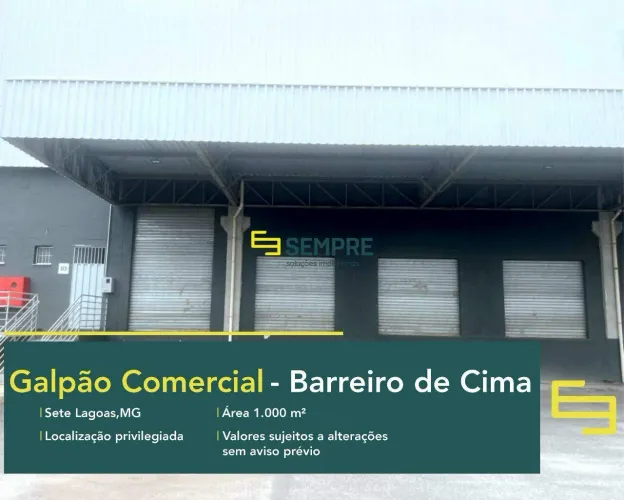 Galpão com docas, para alugar em Sete Lagoas, MG