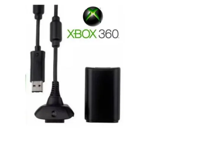 Kit Bateria P/ Controle Xbox 360 + 1 Cabo Carregador 1.4m