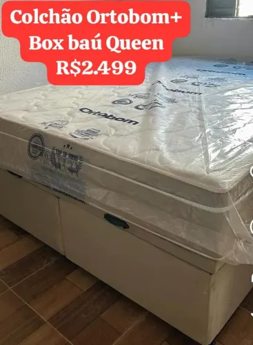 Colchão Ortobom+ box baú Queen 