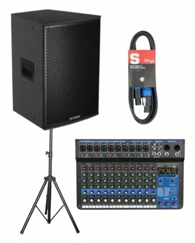 KIT Caixa Amplificada Attack VRF1550A+TRIPE+CABO+MESA MXT MX12A- Esquenta black friday