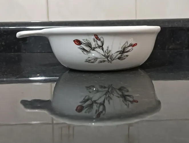 ANTIGA TIGELA PORCELANA *ANOS 50* PINTADA A MÃO 17 x 5cm INTER AMERICAN RARIDADE  VINTAGE 