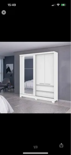 Guarda-Roupa Branco com Espelho GR condor
