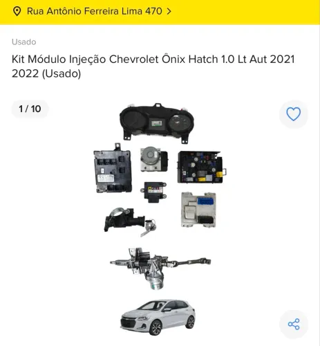 KIT MÓDULO INJEÇÃO CHEVROLET ONIX PLUS HATCH LT 1.0 TURBO AUTOMÁTICO 2021 2022