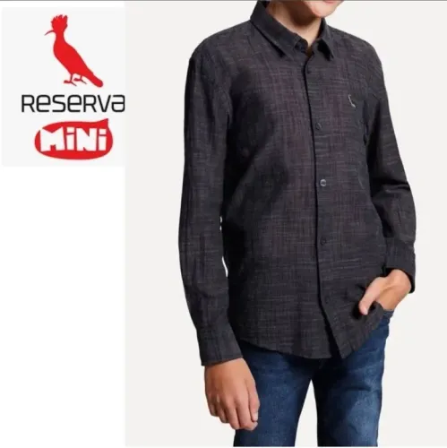 Camisa Reserva Mini Manga Longa - Preta