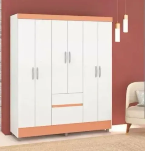 Guarda roupa detalhe rosa