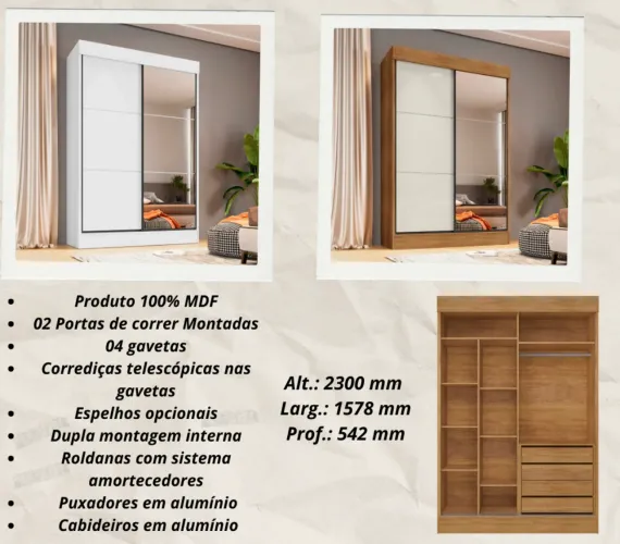 Roupeiro 100% MDF - NOVO - ENTREGAMOS