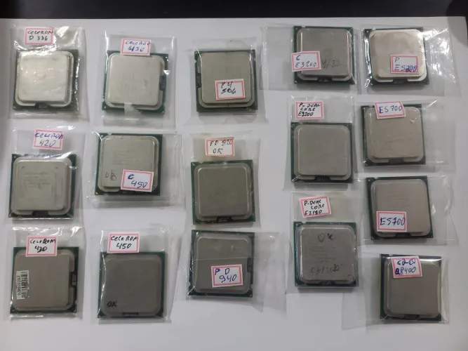 Processadores Intel 775 Pentium, Celeron, Core 2 Duo valor conforme descrito