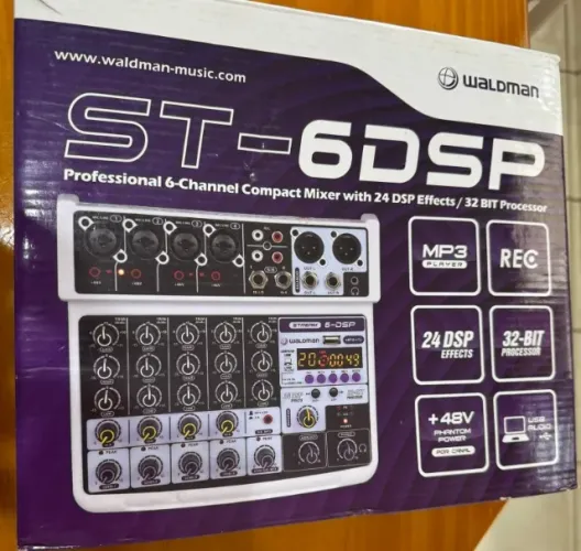 Mesa de Som Waldman Interface de Áudio ST-6DSP 6 Canais USB