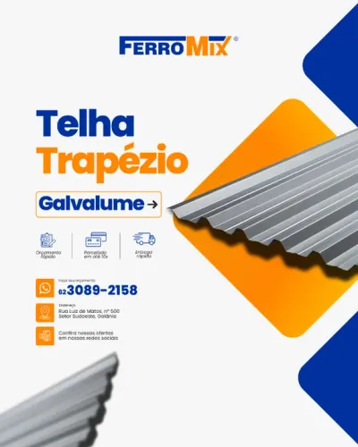 Telha Trapézio TR40 - Aço Galvalume - À pronta entrega
