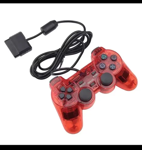 Controle para Playstation 2 - Transparente c/fio analógico