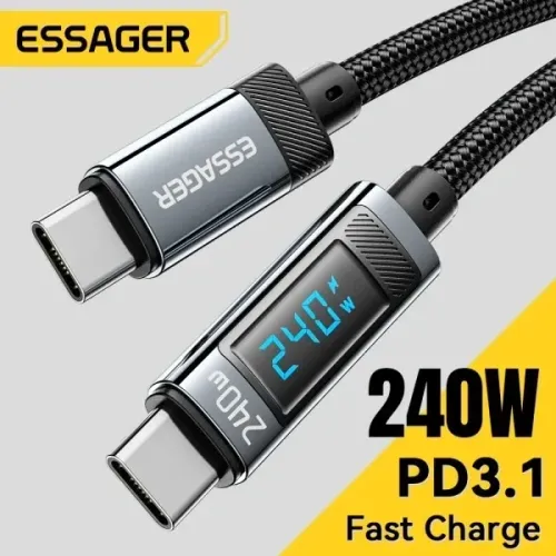 Cabo USB-C 240W Display PD3.1 Carregamento Rápido