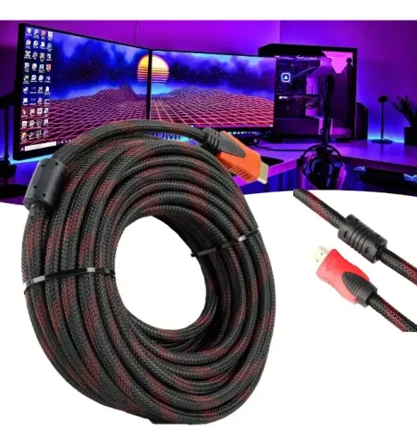 cabo hdmi de 10m full hd 1080p 4k alta definição blindado kp-yp5003