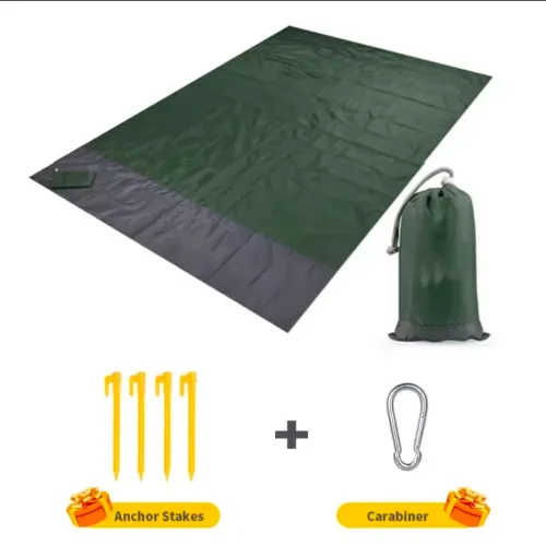 tapete de praia/piquenique à prova d'água que é leve e portátil.