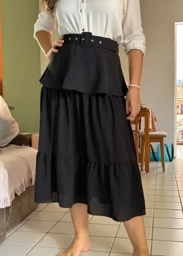 Saia Midi Preta tam G