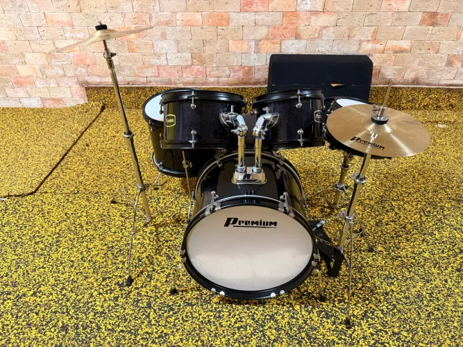 Bateria Infantil Premium Dx-45j Preta para crianças.  