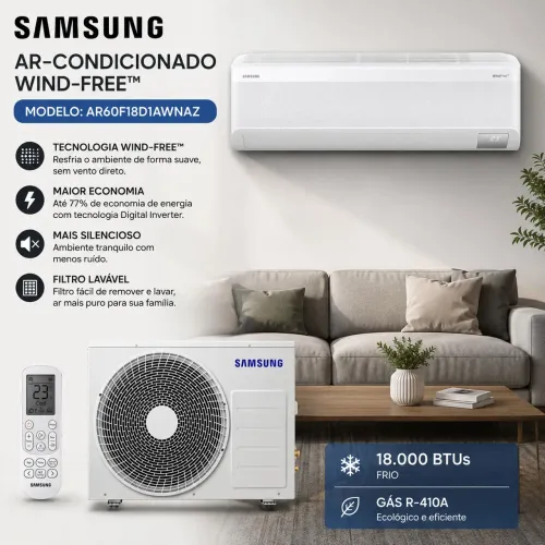 Ar condicionado Samsung Split Inverter Wind Free 18.000