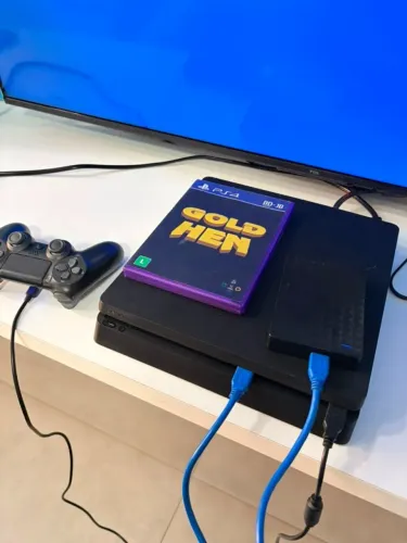 Playstation 4 com GOLD HEN 500gb cheio de jogos