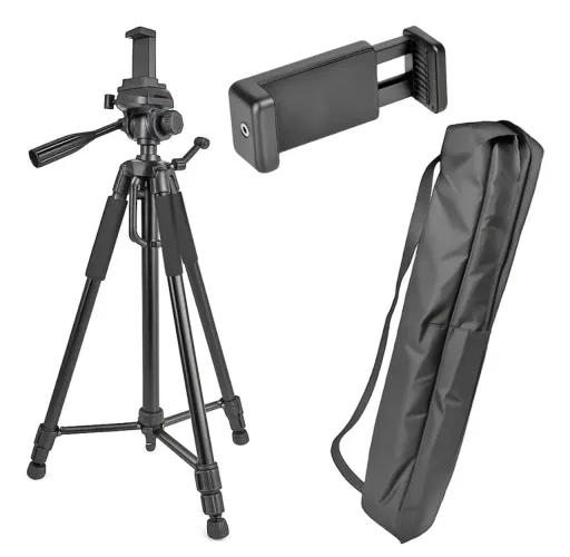 Suporte tripé profissional 1,60 metros pedestal celular camera