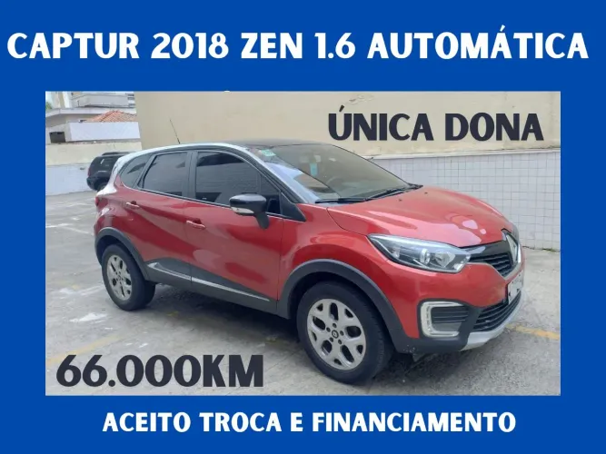 Captur 2018 Zen 1.6 Flex Aut. Unica Dona 66.000km Super Nova - Aceito Troca e Financio