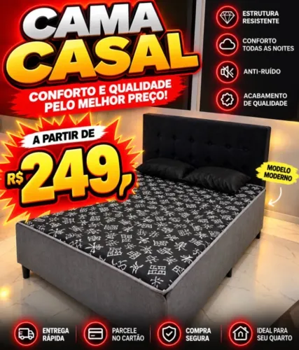 RECEBA HOJE CAMA BOX CASAL 249$ + TRAVESSEIRO