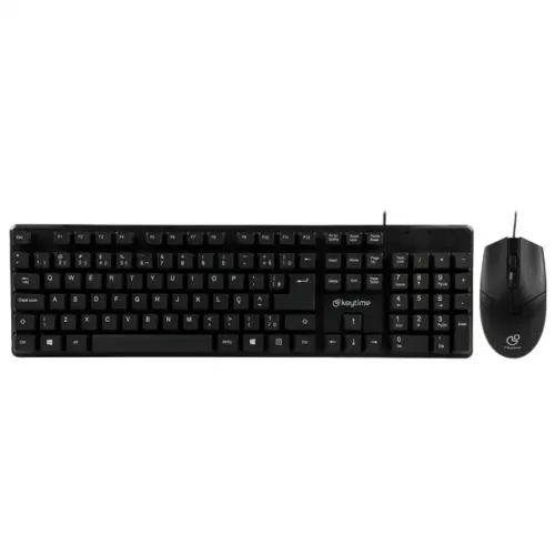 Kit Teclado + Mouse | Keytime KYT00015 | Membrana | Full Size | ABNT2 | Preto - Loja FH