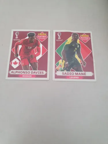Figurinhas Extras Copa do Mundo 2022 - Alphonso Davies e Sadio Mané (Raras)