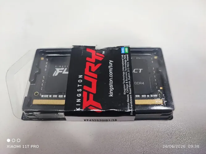 Memória RAM 16GB DDR4 3200mhz notebook Kingston Fury 