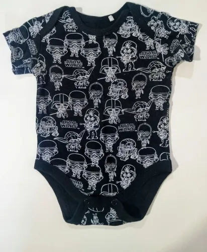 Body Star Wars Original Bebê 6-9 Meses Unissex Preto