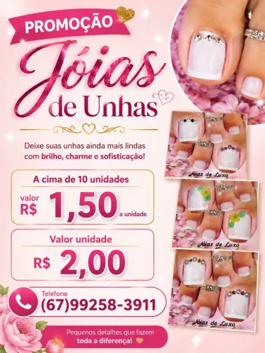 Jóias adesivas para unhas dos pés