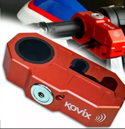 Trava Manete Moto Acelerador KHL-R Vermelho com Alarme - (NOVA)