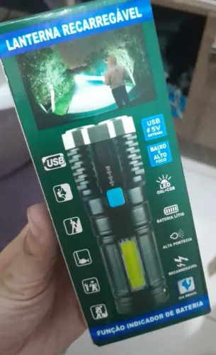 Lanterna recarregavel. Não é a pilha.