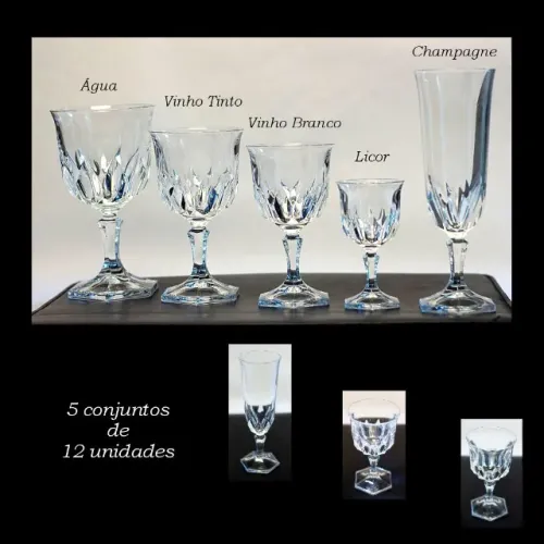 Jogo 60 taças cristal Baccarat France