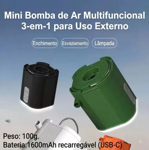 Bomba de Ar Portátil Camping - Aerogogo Tiny Pump