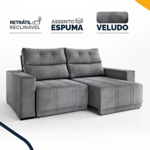 SOFÁ RETRÁTIL E RECLINÁVEL 4 LUGARES PRATICAMENTE NOVO