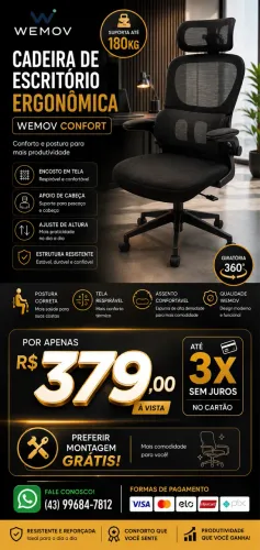 Cadeira escritório ergonômica