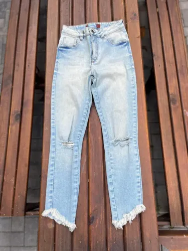 Calça jeans clara destroyed 36