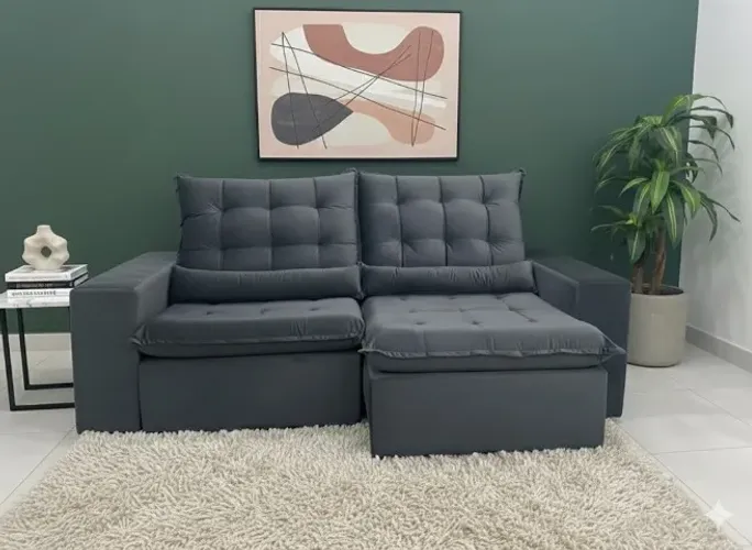 Sofá retratil e reclinavel cinza (aproveite essa oferta)