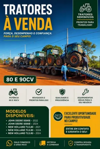 TRATORES JHON DEERE E NEW HOLLAND USADOS