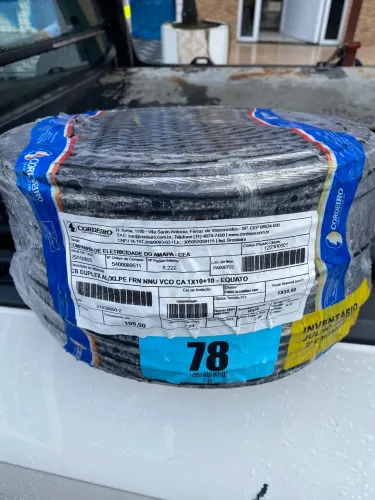 Cabo duplex fase isolada neutro nu 100m 1000 volts