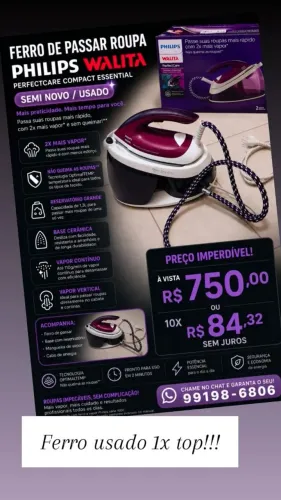 Ferro De Passar Perfectcare Philips Walita Compact Essential